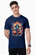 Divine Neon Lord Ganesha Vibrant Cosmic Art Print - BhaariGear 