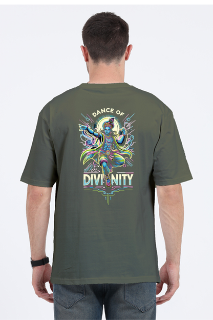 Dance of Divinity | Neon Krishna Cosmic Energy T-Shirt_Back side