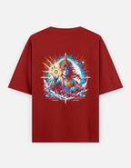 Chakra Mastery – Oversized Cosmic Streetwear Tee | Spiritual Power Meets Style_Back side - BhaariGear 