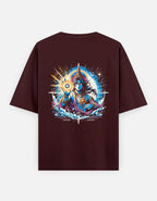 Chakra Mastery – Oversized Cosmic Streetwear Tee | Spiritual Power Meets Style_Back side - BhaariGear 