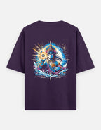 Chakra Mastery – Oversized Cosmic Streetwear Tee | Spiritual Power Meets Style_Back side - BhaariGear 