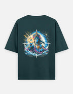 Chakra Mastery – Oversized Cosmic Streetwear Tee | Spiritual Power Meets Style_Back side - BhaariGear 