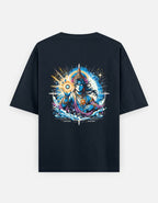 Chakra Mastery – Oversized Cosmic Streetwear Tee | Spiritual Power Meets Style_Back side - BhaariGear 