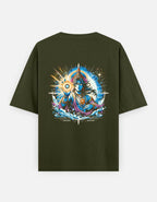 Chakra Mastery – Oversized Cosmic Streetwear Tee | Spiritual Power Meets Style_Back side - BhaariGear 