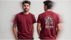 Dance of Divinity | Neon Krishna Cosmic Energy T-Shirt_Back side - BhaariGear 
