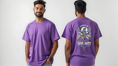 Dance of Divinity | Neon Krishna Cosmic Energy T-Shirt_Back side
