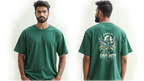 Dance of Divinity | Neon Krishna Cosmic Energy T-Shirt_Back side - BhaariGear 