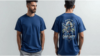 Dance of Divinity | Neon Krishna Cosmic Energy T-Shirt_Back side - BhaariGear 