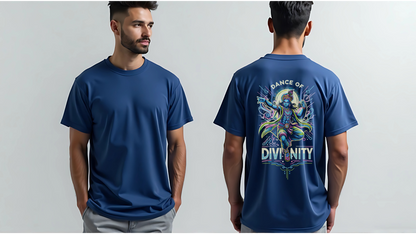 Dance of Divinity | Neon Krishna Cosmic Energy T-Shirt_Back side
