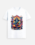 Divine Neon Lord Ganesha Vibrant Cosmic Art Print - BhaariGear 