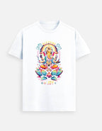 Blessing of Joy | Radiant Lord Ganesha Lotus T-Shirt Design - BhaariGear 