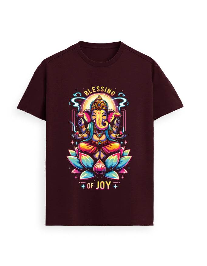 Radiant Lord Ganesha Lotus Tee – Stylish Spiritual Wear for Girls - BhaariGear 