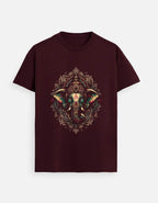 Majestic Mandala Ganesha | Ornate Line Art Divine T-Shirt Design - BhaariGear 