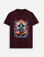 Divine Neon Lord Ganesha Vibrant Cosmic Art Print - BhaariGear 