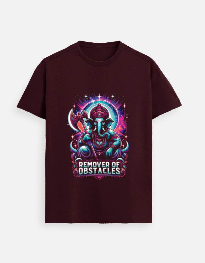 Remover of Obstacles | Fierce Lord Ganesha Cosmic T-Shirt Design - BhaariGear 