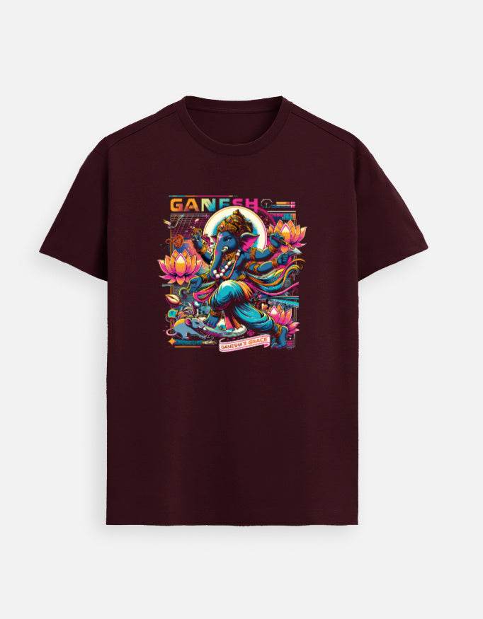 Ganesha’s Grace Neon Tee | Bold Cosmic Fashion for Women - BhaariGear 