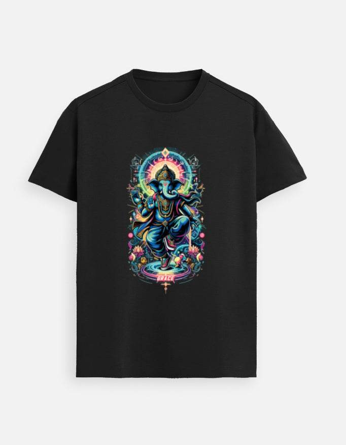 Cosmic Grace – Dancing Ganesha T-Shirt - BhaariGear 