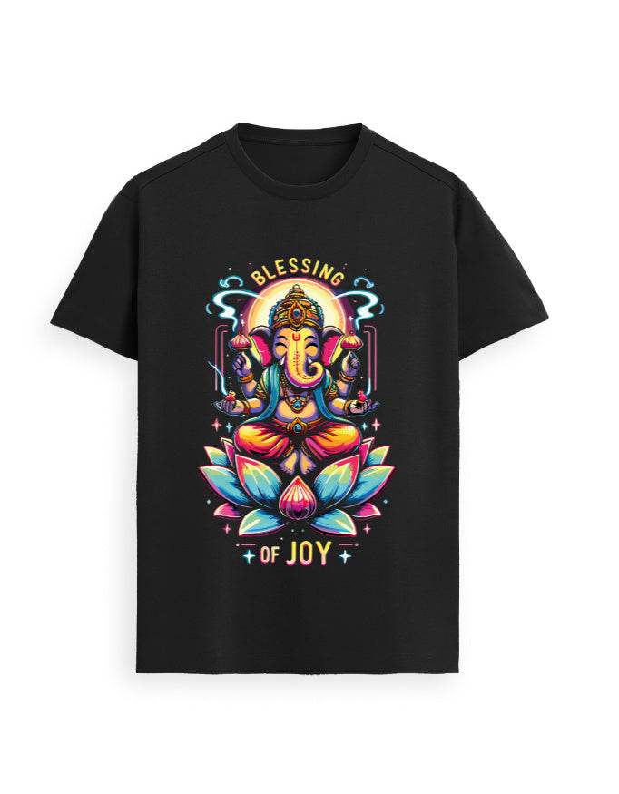 Radiant Lord Ganesha Lotus Tee – Stylish Spiritual Wear for Girls - BhaariGear 