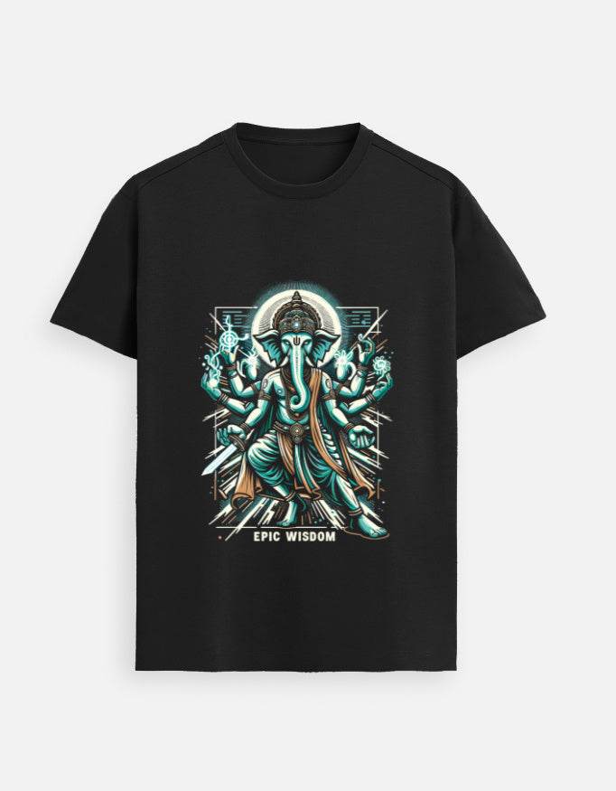 Epic Wisdom | Multi-Armed Divine Ganesha T-Shirt Design - BhaariGear 