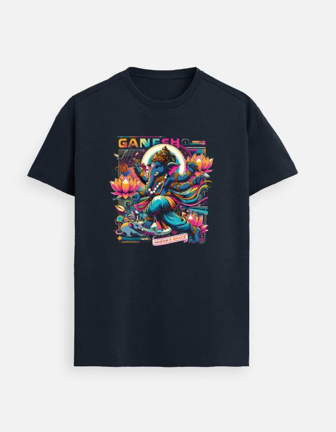 Ganesha’s Grace Neon Tee | Bold Cosmic Fashion for Women - BhaariGear 