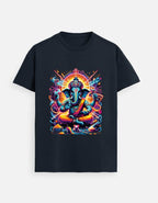 Divine Neon Lord Ganesha Vibrant Cosmic Art Print - BhaariGear 