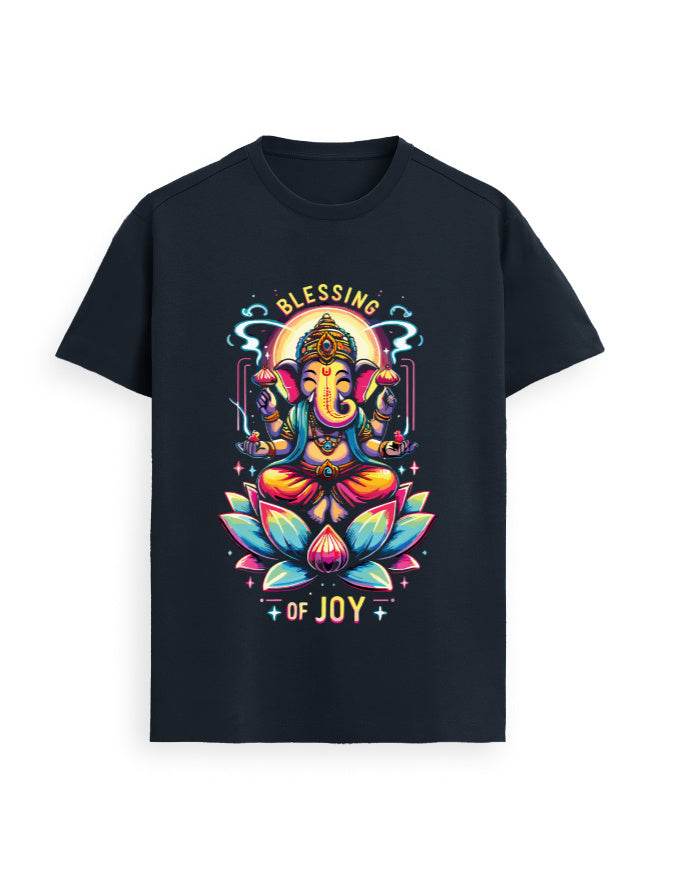 Radiant Lord Ganesha Lotus Tee – Stylish Spiritual Wear for Girls - BhaariGear 