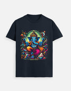 Ganesha’s Grace | Dynamic Neon Deity T-Shirt Design - BhaariGear 