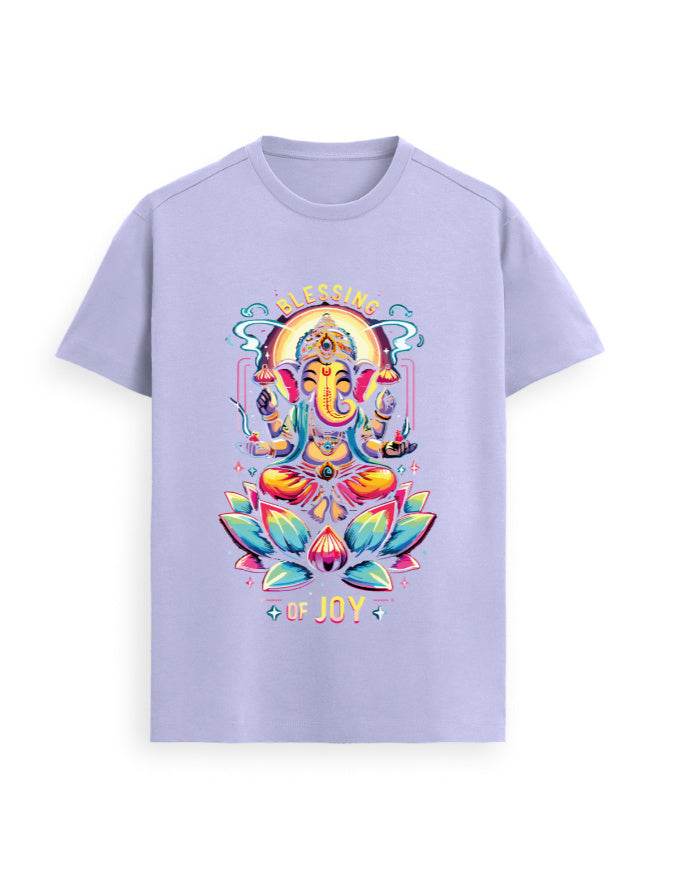 Radiant Lord Ganesha Lotus Tee – Stylish Spiritual Wear for Girls - BhaariGear 