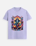 Divine Neon Lord Ganesha Vibrant Cosmic Art Print - BhaariGear 