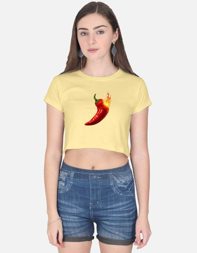 Hot Like Chilli Crop Top – Bold Style That Sets You on Fire - BhaariGear 