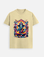 Divine Neon Lord Ganesha Vibrant Cosmic Art Print - BhaariGear 