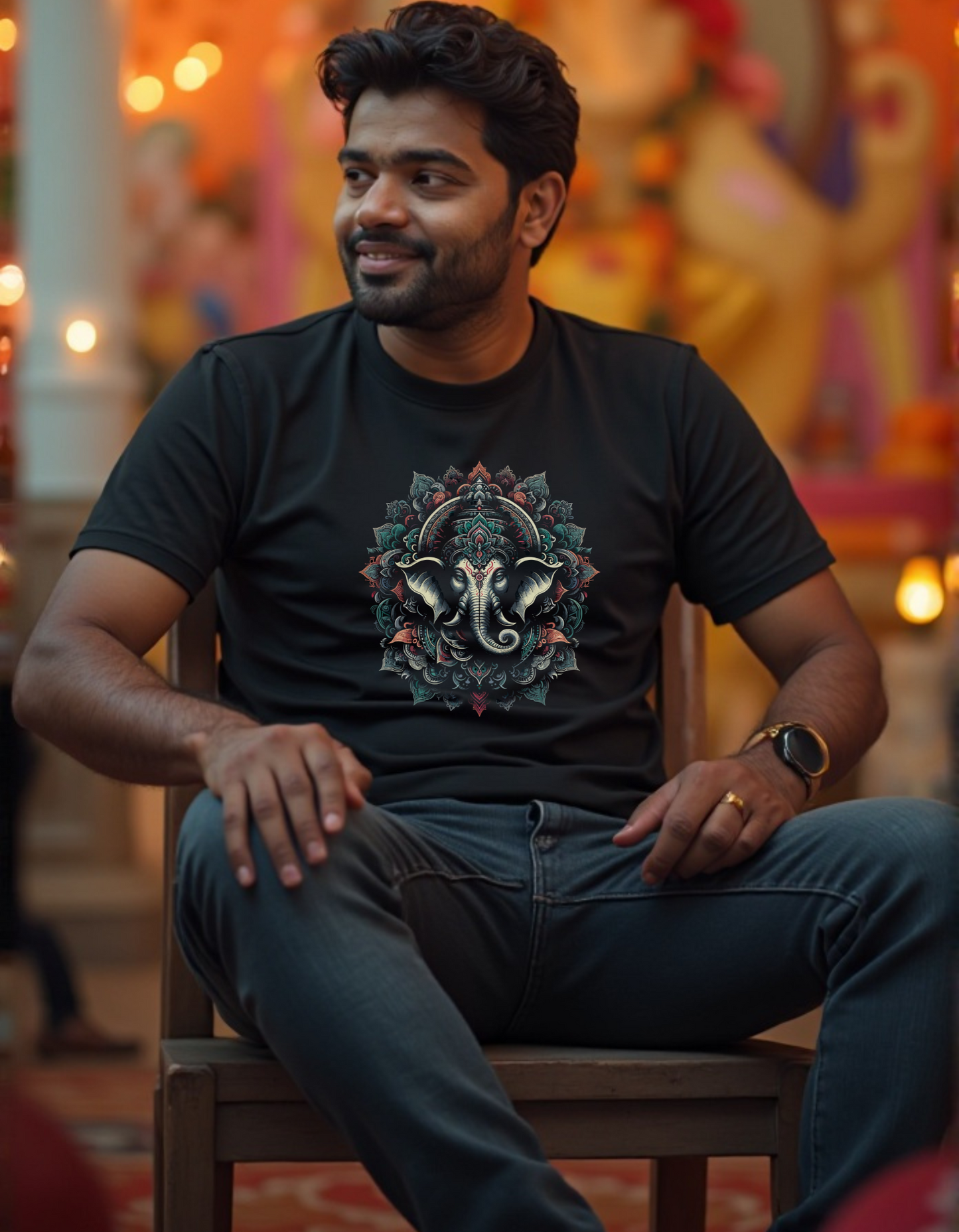 Sacred Mandala – Ganesha's Gaze T-Shirt