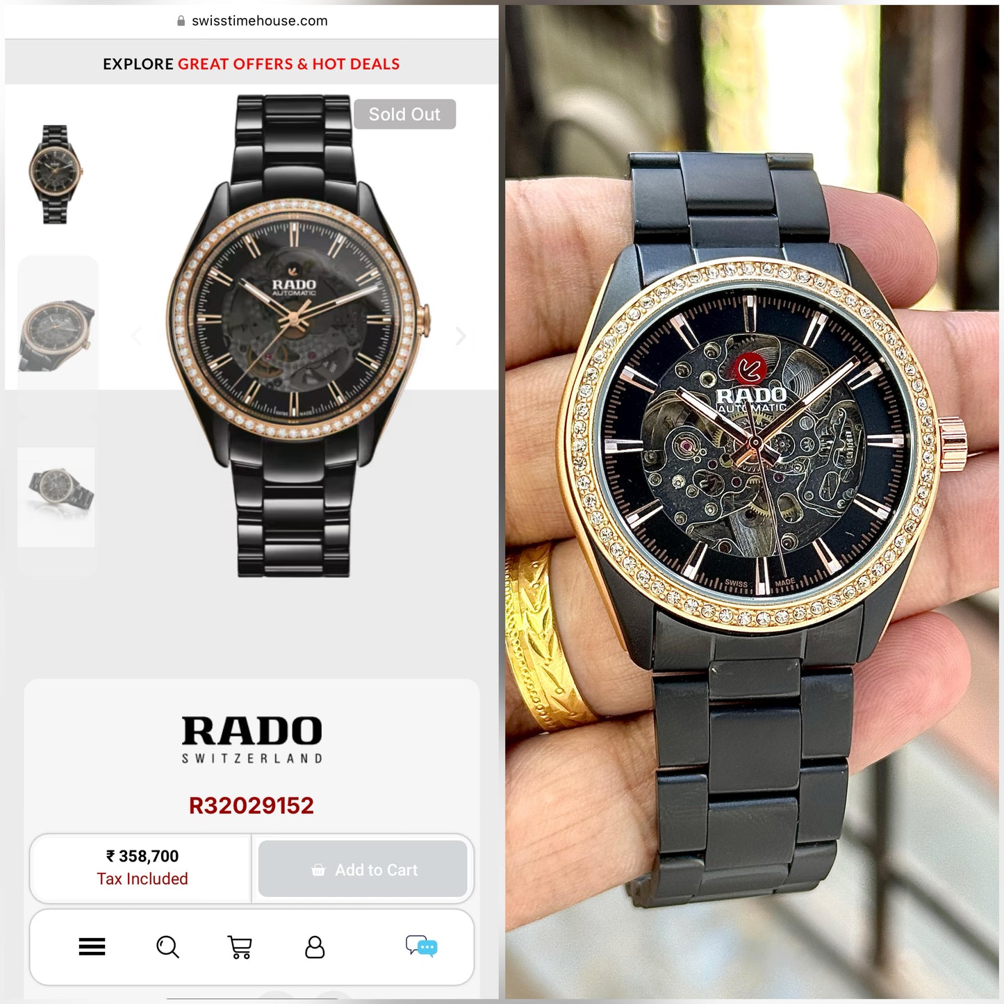 RADO HyperChrome Original Skeleton – Premium 7AA Edition
