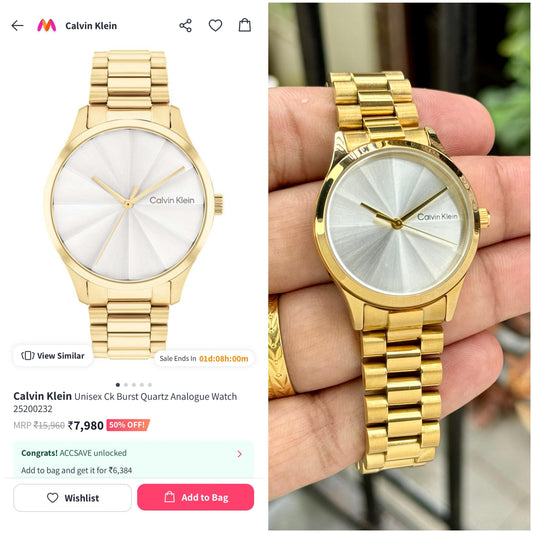 Calvin Klein Burst Analog Women's Watch – 7AA Premium Collection