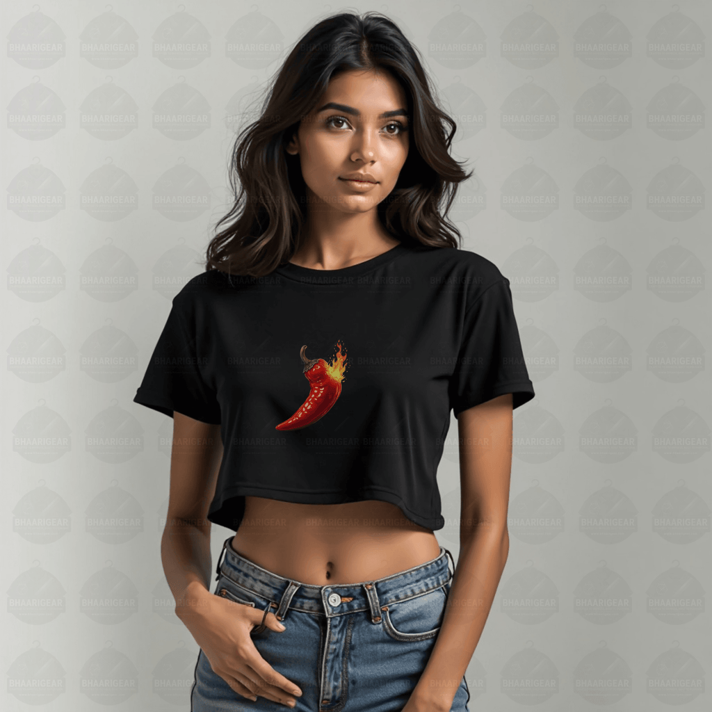 Hot Like Chilli Crop Top – Bold Style That Sets You on Fire - BhaariGear 
