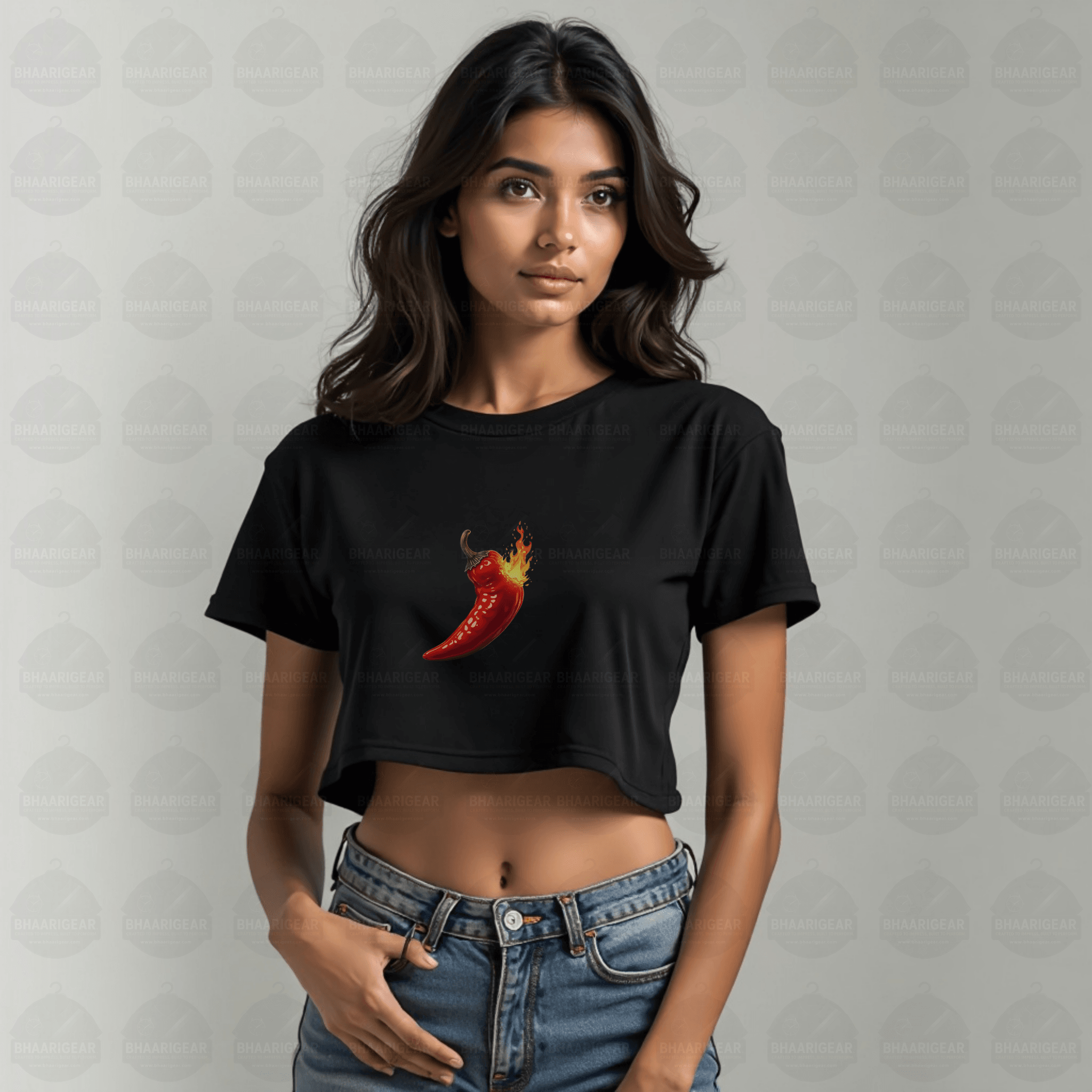 Hot Like Chilli Crop Top – Bold Style That Sets You on Fire - BhaariGear 