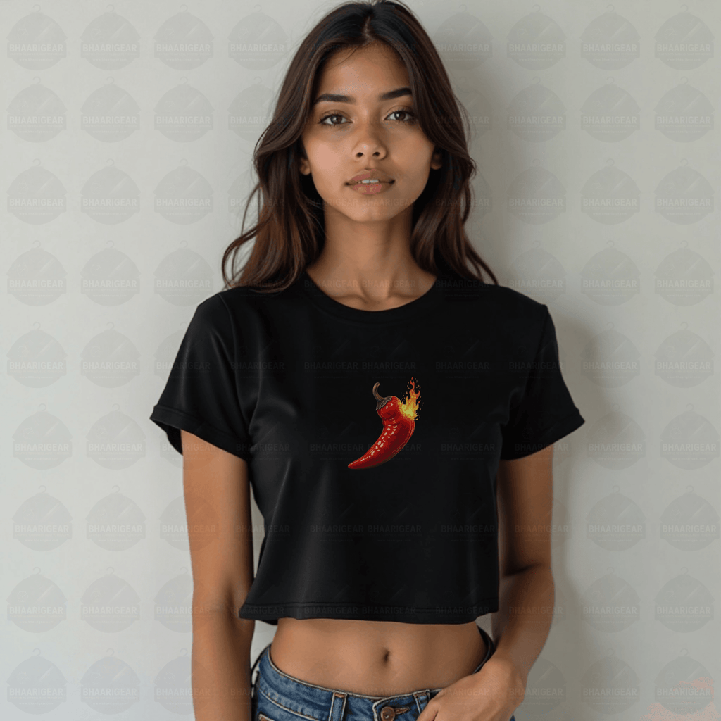 Hot Like Chilli Crop Top – Bold Style That Sets You on Fire - BhaariGear 