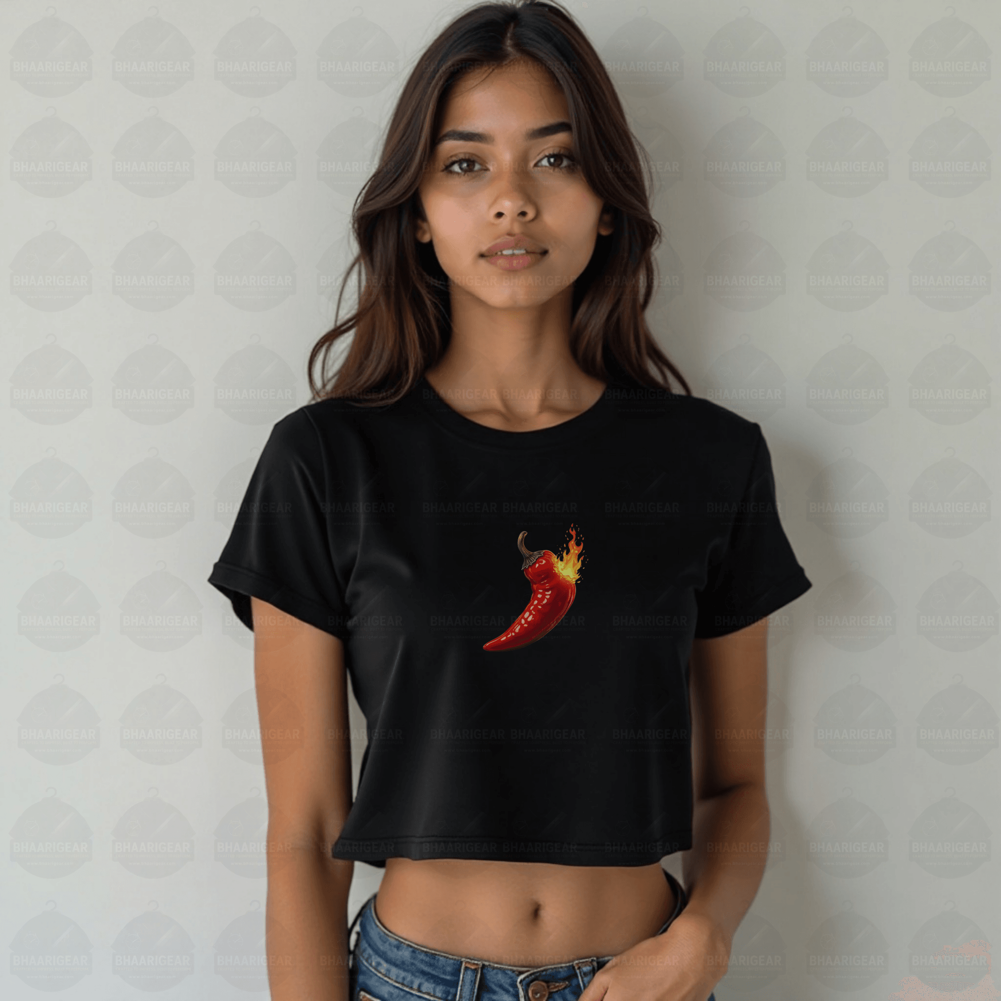 Hot Like Chilli Crop Top – Bold Style That Sets You on Fire - BhaariGear 