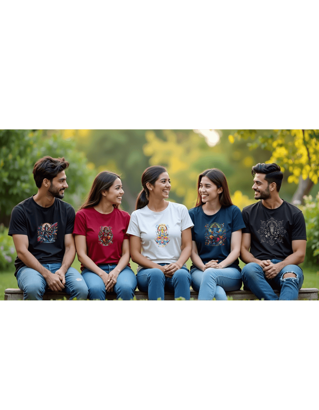 Blessing of Joy | Radiant Lord Ganesha Lotus T-Shirt Design - BhaariGear 