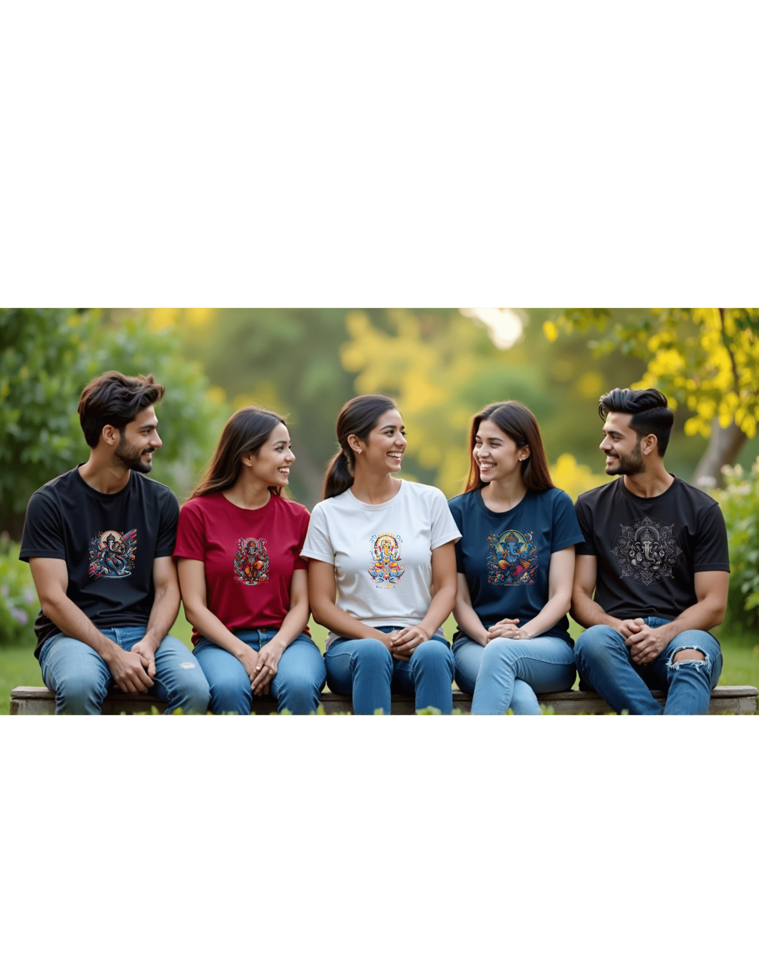Blessing of Joy | Radiant Lord Ganesha Lotus T-Shirt Design - BhaariGear 
