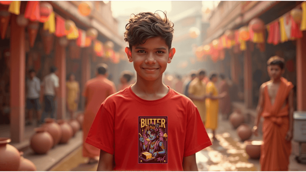 Butter Thief Krishna - BhaariGear 
