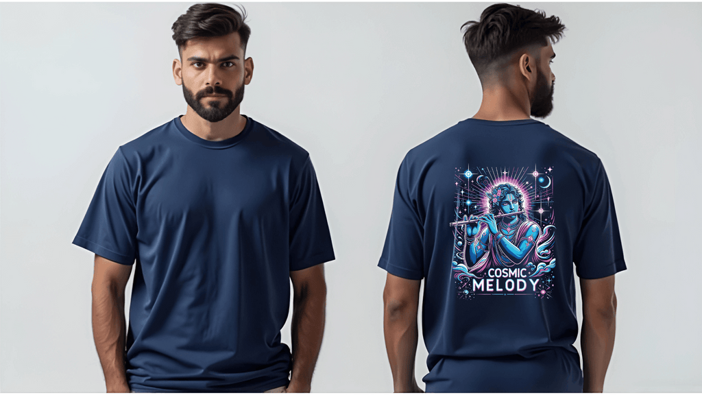 Celestial Melody – Lord Krishna Oversized T-Shirt - BhaariGear 