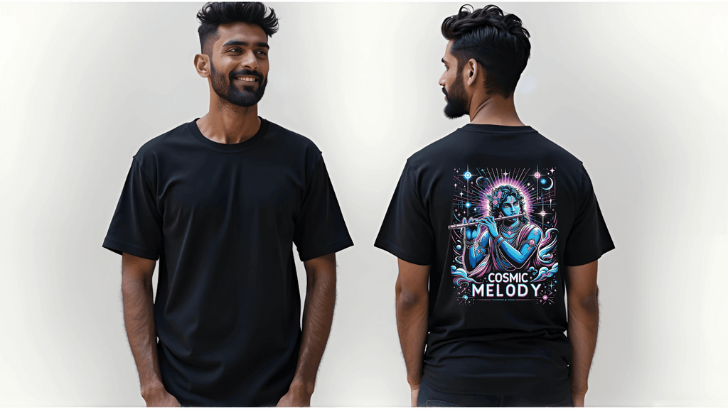 Celestial Melody – Lord Krishna Oversized T-Shirt - BhaariGear 
