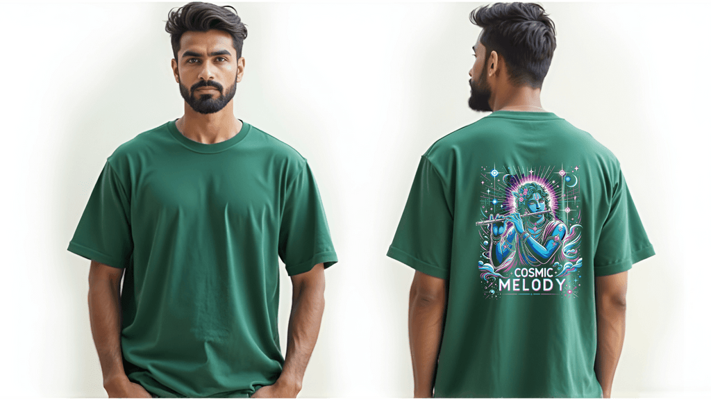 Celestial Melody – Lord Krishna Oversized T-Shirt - BhaariGear 
