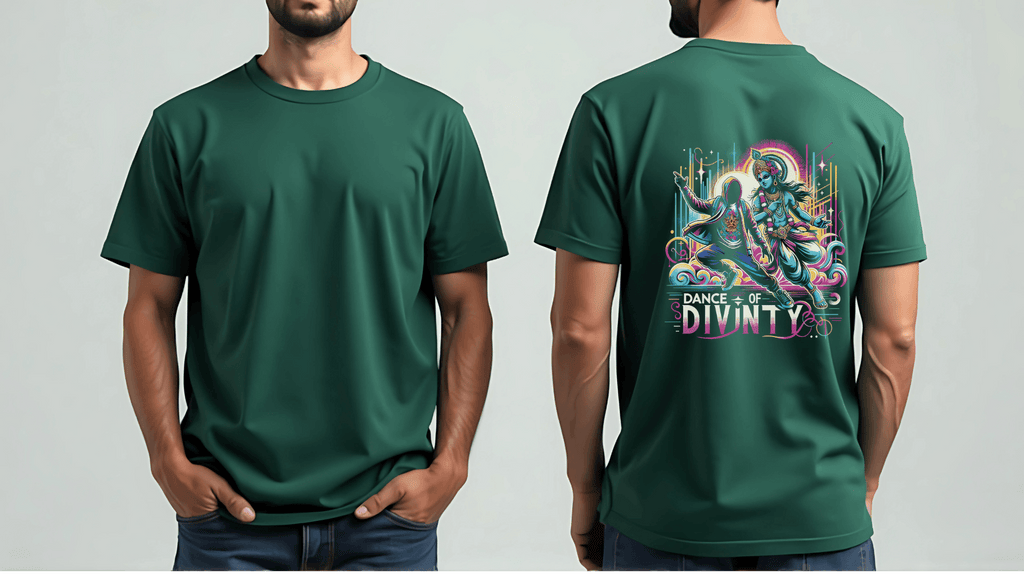 Dance of Divinity | Krishna Meets Street Dance Neon Graphic Tee - BhaariGear 