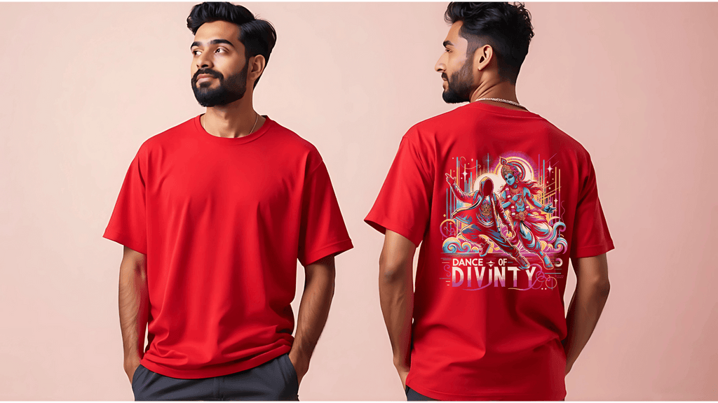 Dance of Divinity | Krishna Meets Street Dance Neon Graphic Tee - BhaariGear 