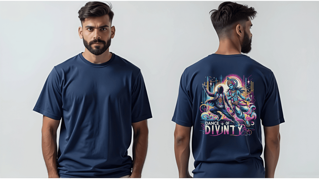 Dance of Divinity | Krishna Meets Street Dance Neon Graphic Tee - BhaariGear 