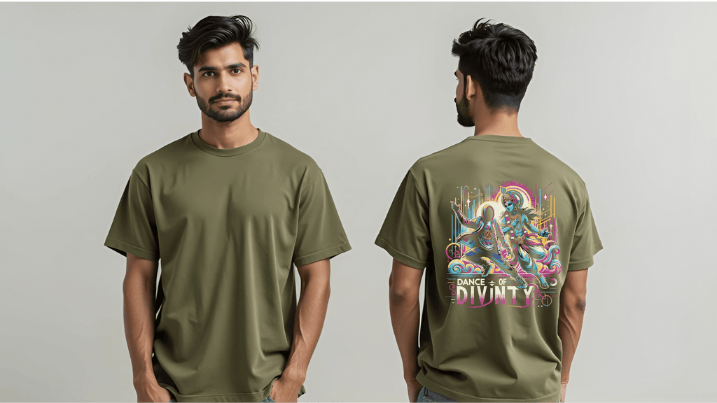 Dance of Divinity | Krishna Meets Street Dance Neon Graphic Tee - BhaariGear 