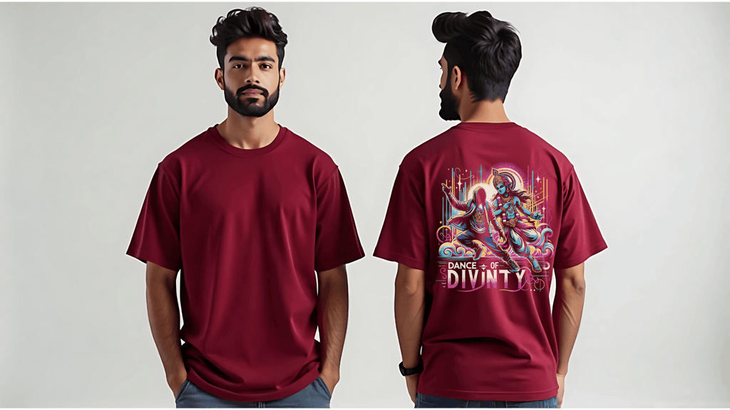 Dance of Divinity | Krishna Meets Street Dance Neon Graphic Tee - BhaariGear 