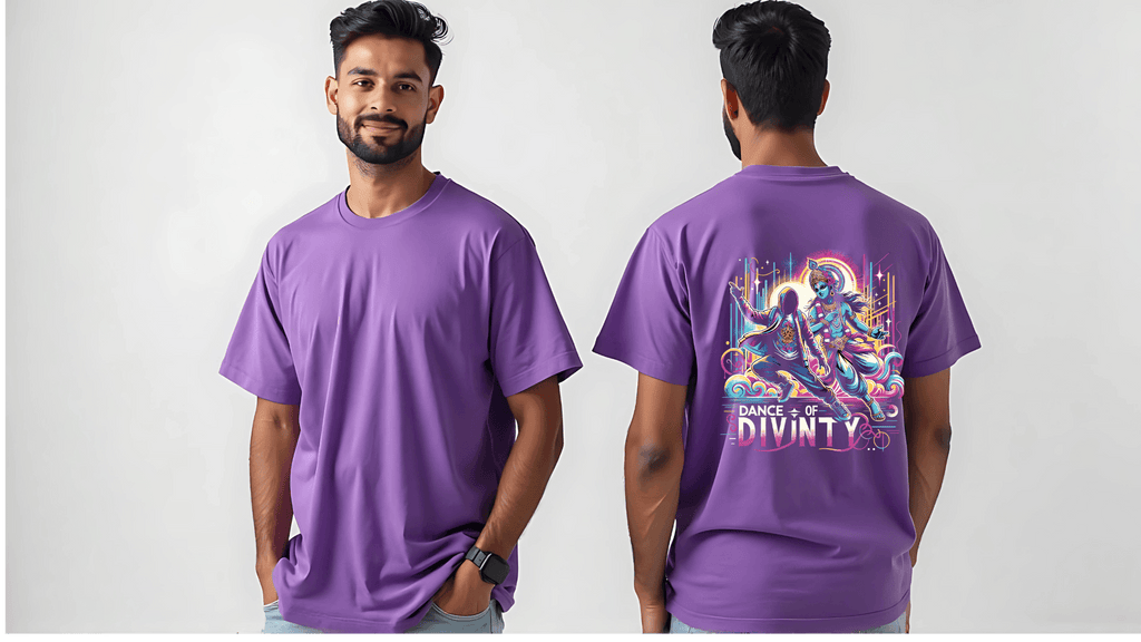 Dance of Divinity | Krishna Meets Street Dance Neon Graphic Tee - BhaariGear 